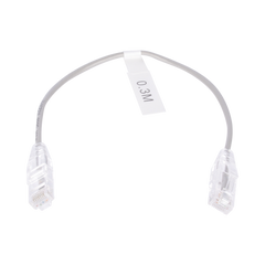 Cable de Parcheo Slim UTP Cat6 - 30 cm Gris Diámetro Reducido (28 AWG)