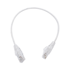 Cable de Parcheo Slim UTP Cat6 - 30 cm Blanco, Diámetro Reducido (28 AWG)