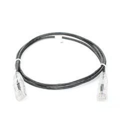 Cable de Parcheo Slim UTP Cat6 - 1 Metro (3.28 Pies), Negro, Diámetro Reducido (28 AWG)