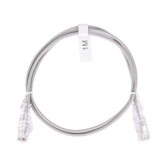 Cable de Parcheo Slim UTP Cat6 - 1 Metro (3.28 Pies), Gris, Diámetro Reducido (28 AWG)