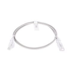 Cable de Parcheo Slim UTP Cat6 - 1 metro, Gris, Diámetro Reducido (28 AWG)