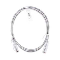 Cable de Parcheo Slim UTP Cat6 - 1.5 Metros (4.92 Pies) Gris Diámetro Reducido (28 AWG)