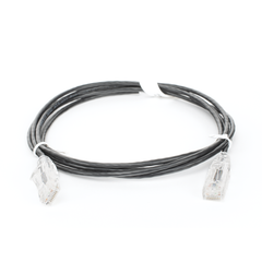 Cable de Parcheo Slim UTP Cat6 - 2 Metros (6.56 Pies) Negro Diámetro Reducido (28 AWG)