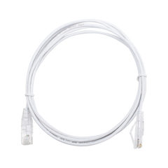 Cable de Parcheo Slim UTP Cat6 - 2 Metros (6.56 Pies) Blanco Diámetro Reducido (28 AWG)