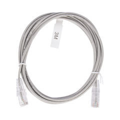 Cable de Parcheo Slim UTP Cat6 - 3 Metros (9.84 Pies) Gris Diámetro Reducido (28 AWG)