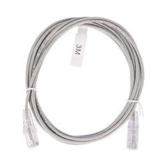 Cable de Parcheo Slim UTP Cat6 - 3 m Gris Diámetro Reducido (28 AWG)
