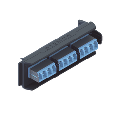 Placa Acopladora LightVerse, 6 Conectores Dúplex LC/UPC Shuttered, Acepta hasta 12 Fibras Monomodo