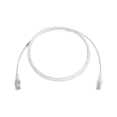 Patch Cord MC6 Modular Cat6 UTP, CM/LS0H, 1.52 Metros (5 Pies), Color Blanco, Diámetro Reducido (28AWG), Versión Bulk (Sin Empaque Individual)