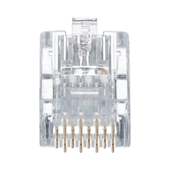 Plug RJ45 Cat5e, Para Cable UTP de Calibres 24-26 AWG, Chapado en Oro de 50 Micras, Paquete de 50 Piezas