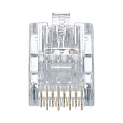 Plug RJ45 Cat5e, Para Cable UTP de Calibres 24-26 AWG, Chapado en Oro de 50 micras, Paquete de 50 piezas