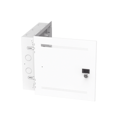 Gabinete Multipropósito de Montaje en Pared, de 14 in de Altura, Con Puerta Reversible, Fabricado en Acero, Color Blanco