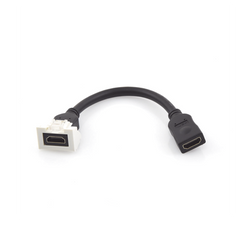 Adaptador HDMI con Pigtail Hembra-Hembra, Para vídeo 720, 1080p, 4K UHD Compatible con Faceplates MAX Siemon de 2 salidas, Color Blanco