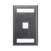Placa de Pared Vertical, Salida Para 1 Puerto Keystone, Con Espacios Para Etiquetas, Color Negro