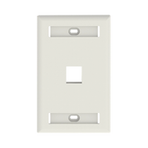 Placa de Pared Vertical, Salida Para 1 Puerto Keystone, Con Espacios Para Etiquetas, Color Blanco Mate