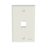 Placa de Pared Vertical, Salida Para 1 Puerto Keystone, Color Blanco Mate