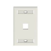 Placa de Pared Vertical, Salida Para 1 Puerto Keystone, Con Espacios Para Etiquetas, Color Blanco
