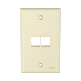 Placa de Pared Vertical, Salida Para 2 Puertos Keystone, Color Marfil