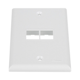 Placa de Pared Vertical, Salida Para 2 Puertos Keystone, Color Blanco