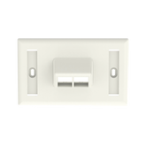 Placa de Pared Horizontal, Salida Para 2 Puertos Keystone, Con Espacios Para Etiquetas, Color Blanco Mate