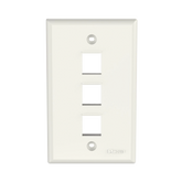 Placa de Pared Vertical, Salida Para 3 Puertos Keystone, Color Blanco Mate