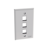 Placa de Pared Vertical, Salida Para 3 Puertos Keystone, Color Blanco