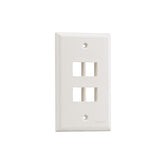 Placa de Pared Vertical, Salida Para 4 Puertos Keystone, Color Blanco Mate