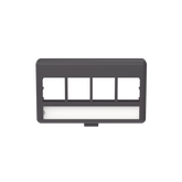 Placa de Mobiliario Modular Estándar, Salidas Para 4 Puertos Keystone, Color Negro