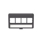 Placa de Mobiliario Modular Estándar, Salidas Para 4 Puertos Keystone, Color Negro