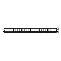 Panel de Parcheo Modular Keystone (Sin Conectores), de 24 Puertos, Espacio Para Identificación con Etiqueta Adhesiva, 1UR