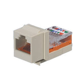 Conector Jack Estilo Leadframe, Tipo Keystone, Categoría 5e, de 8 Posiciones y 8 Cables, Color Blanco Mate