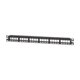 Panel de Parcheo Modular Keystone (Sin Conectores), Numerado y Espacio para Etiquetas, de 24 Puertos, 1UR