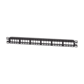 Panel de Parcheo Modular Keystone (Sin Conectores), Numerado y Espacio para Etiquetas, de 24 puertos, 1UR