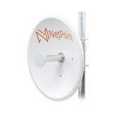 Antena Direccional de alto rendimiento / diámetro de 60 cm / 4.9-6.4 GHz / Ganancia 30 dBi / SLANT de 45 ° y 90 ° / Ideal para 30 km / Conector N-Hembra / Montaje y jumpers incluidos.