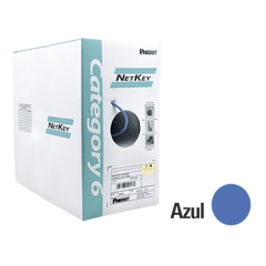 Bobina de Cable UTP 305 m. de Cobre, NetKey, Azul, Categoría 6 (24 AWG), 1000Mbps, Riser (CMR), de 4 pares
