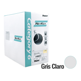 Bobina de Cable UTP de 305 m. de Cobre, NetKey, Gris Claro, Categoría 6 (24 AWG), 1000Mbps, Riser (CMR), de 4 pares