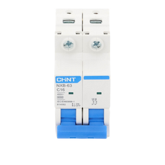 Pastilla para Riel Din, 2 Polos, 16 Amp, Vca:110/415v, 6kA, Catálogo: NXB632PC16, Serie: NXB-63.
