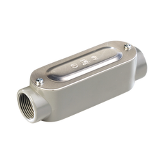 Caja oval roscada tipo C de 2" (50.8 mm) Incluye tapa y tornillos.