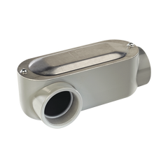 Caja oval roscada tipo LR de 1 1/4" (31.8 mm) Incluye tapa y tornillos.