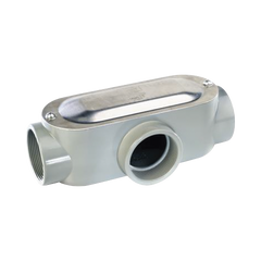 Caja oval roscada tipo T de 2" (50.8) incluye tapa y tornillos.