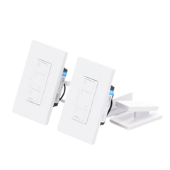 Kit de inicio de iluminación inteligente con hub Smart Bridge, 2 atenuadores de pared sin neutro, 2 controles Pico con pedestal de mesa y 2 placas, Caseta Wireless