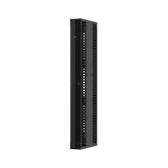 Organizador Vertical PatchRunner™ Mejorado, Doble (Frontal y Posterior), Para Rack Abierto de 45 Unidades, 12in de Ancho, Color Negro