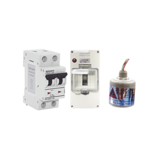 Kit de Centro de Carga Para Corriente Directa, Breaker de hasta 800 Vcc de 40 A con Supresor de Descargas Atmosféricas.