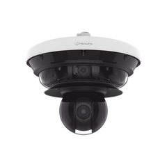 Cámara IP Multisensor 34MP (4 sensores 4K) con lentes motorizados / PTZ 2 MP 40X / Hasta 2 tarjetas MicroSD de 512GB / WDR de hasta 150dB / IP66 / IK10 / autoseguimiento / Inteligencia artificial para eventos