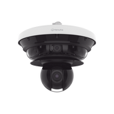 Cámara IP Multisensor 34MP (4 sensores 4K) con lentes motorizados / PTZ 2 MP 40X / Hasta 2 tarjetas MicroSD de 512GB / WDR de hasta 150dB / IP66 / IK10 / autoseguimiento / Inteligencia artificial para eventos