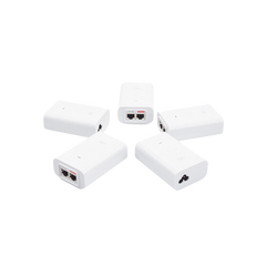 5 Unidades del Adaptador PoE Ubiquiti de 24 VDC, 1.0 A con puerto Gigabit, color blanco