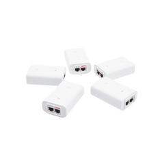 5 Unidades del Adaptador PoE Ubiquiti de 24 VDC, 1.0 A con puerto Gigabit, color blanco