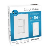 Kit de interruptor de pared Caseta Wireless de 5 A para todo tipo de focos y ventiladores, con control Pico de 2 botones, adaptador de montaje y placa, 120 V, requiere neutro