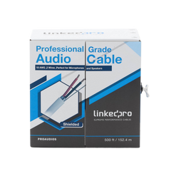 Cable para Audio Profesional Calibre 18 en 2 Hilos 100% Cobre, Blindado Perfecto para Bocinas y Micrófonos, Bobina de 152 Metros (500 Pies)