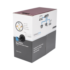 Bobina de Cable UTP 305 Metros (1000 Pies), Cat5e con Doble Forro, para Exterior, Climas Extremos, Color Negro