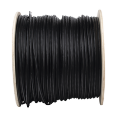Bobina de cable FTP con Mensajero de Acero de 305 m Cat6+ CALIBRE 23, color negro, para aplicaciones en video vigilancia y redes de datos / Uso en Intemperie y aplicaciones Aéreas